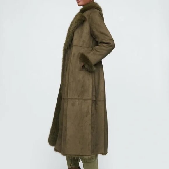 Gap × Cult Gaia Vegan Suede Wrap Coat - Brand New With Tags - Picture 6 of 9